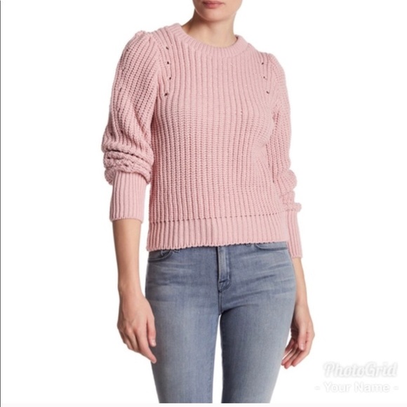 Topshop pink chunky knit distressed sweater 2 - Picture 1 of 8